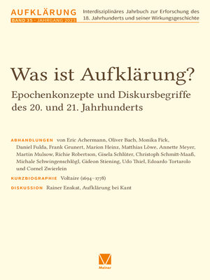 cover image of Aufklärung, Bd. 35